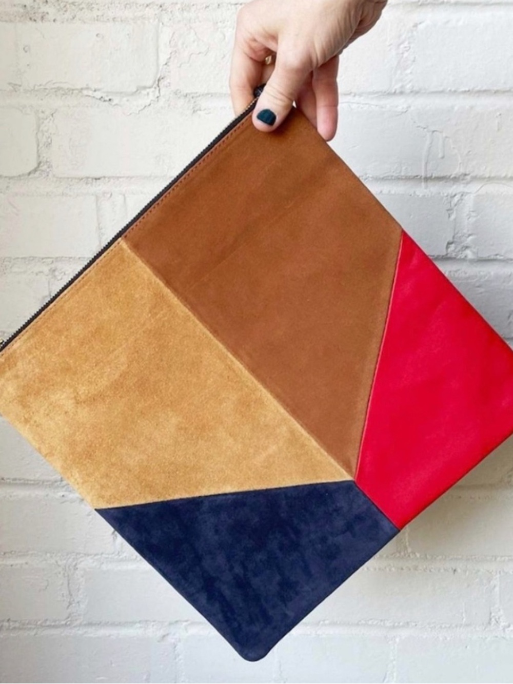Clare V Fold over color block clutch